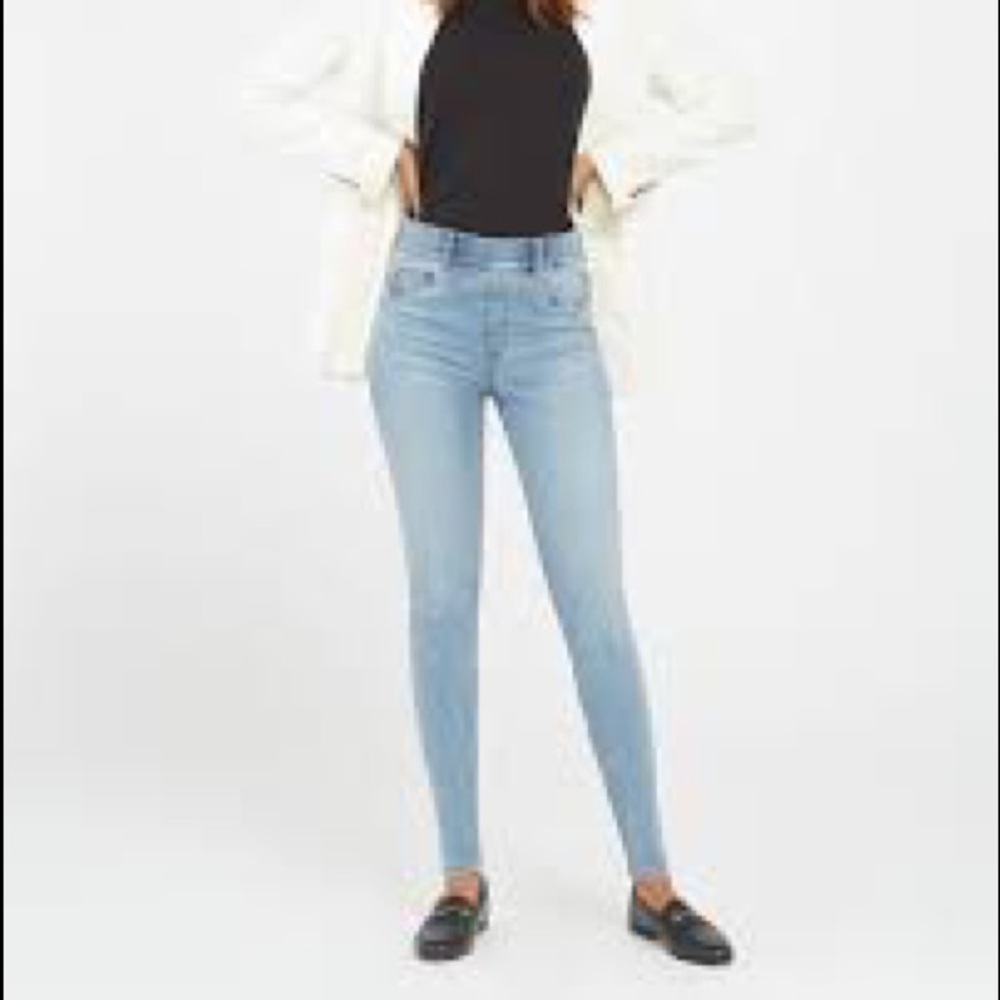 Spanx ankle skinny jeans vintage light wash